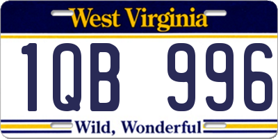 WV license plate 1QB996