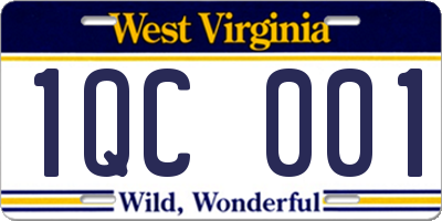 WV license plate 1QC001