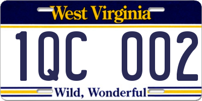 WV license plate 1QC002
