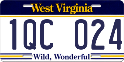 WV license plate 1QC024