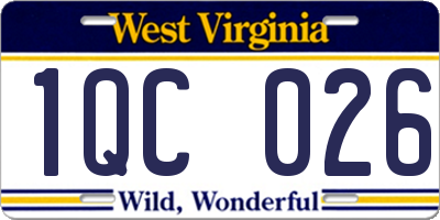 WV license plate 1QC026