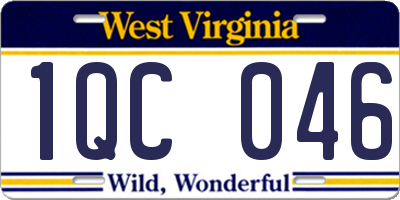 WV license plate 1QC046
