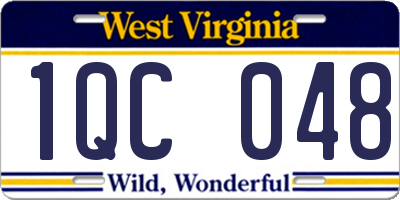 WV license plate 1QC048