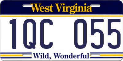 WV license plate 1QC055
