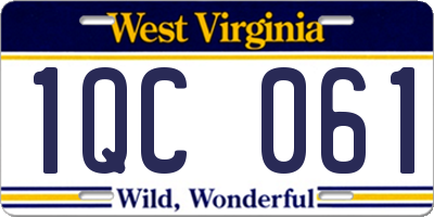 WV license plate 1QC061