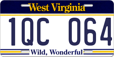 WV license plate 1QC064