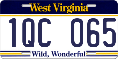 WV license plate 1QC065