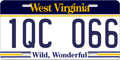 WV license plate 1QC066