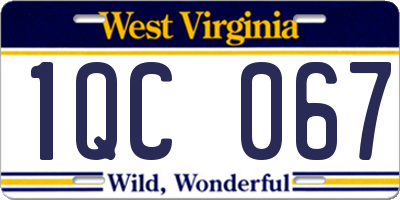 WV license plate 1QC067