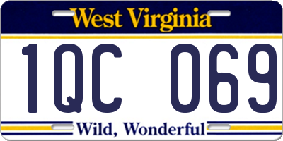 WV license plate 1QC069