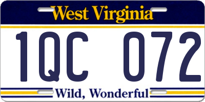 WV license plate 1QC072