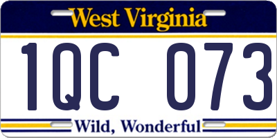WV license plate 1QC073