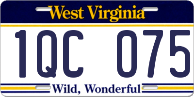 WV license plate 1QC075