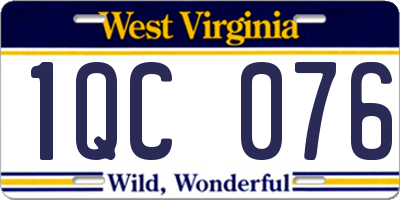 WV license plate 1QC076