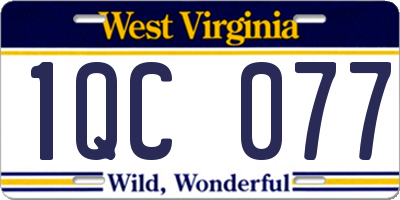 WV license plate 1QC077