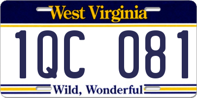 WV license plate 1QC081