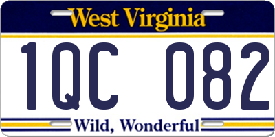 WV license plate 1QC082