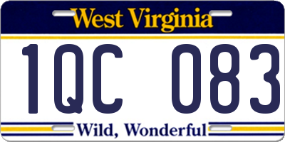 WV license plate 1QC083