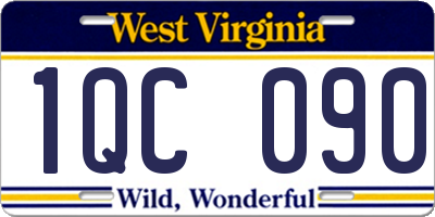 WV license plate 1QC090