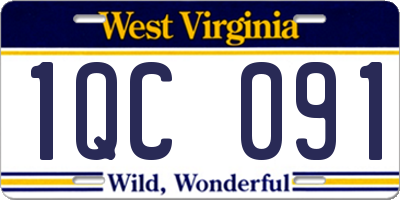 WV license plate 1QC091