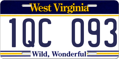 WV license plate 1QC093