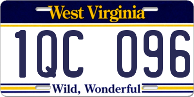 WV license plate 1QC096