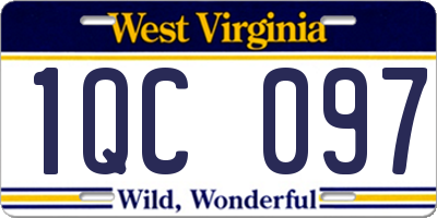 WV license plate 1QC097
