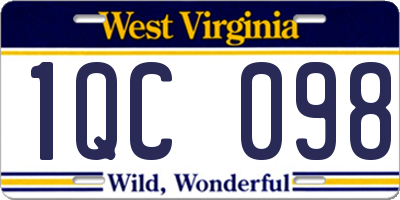 WV license plate 1QC098