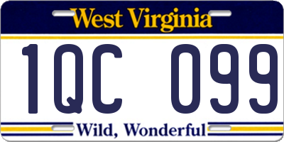 WV license plate 1QC099