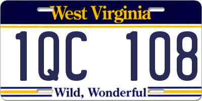 WV license plate 1QC108