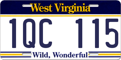 WV license plate 1QC115