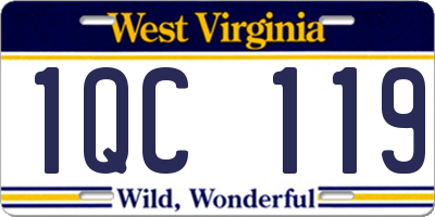 WV license plate 1QC119