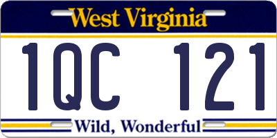 WV license plate 1QC121
