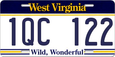 WV license plate 1QC122