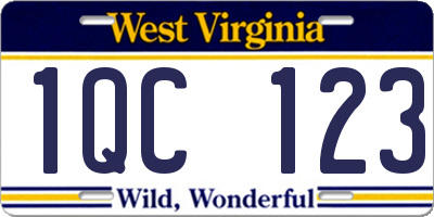 WV license plate 1QC123