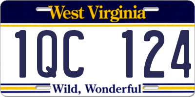 WV license plate 1QC124