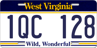 WV license plate 1QC128