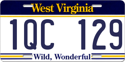 WV license plate 1QC129