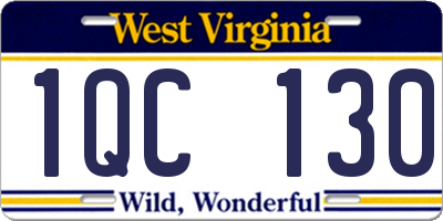 WV license plate 1QC130