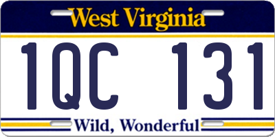 WV license plate 1QC131