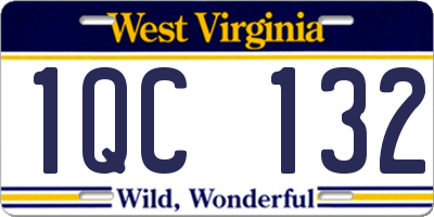 WV license plate 1QC132