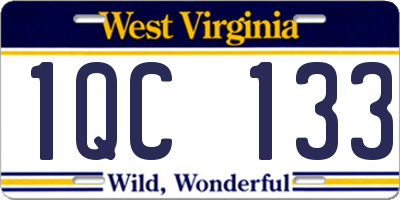 WV license plate 1QC133