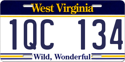 WV license plate 1QC134