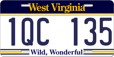 WV license plate 1QC135