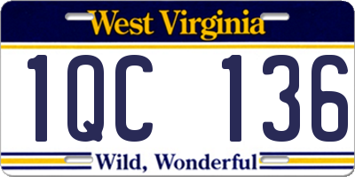 WV license plate 1QC136