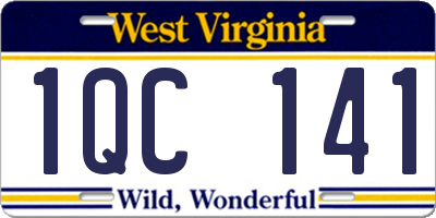 WV license plate 1QC141