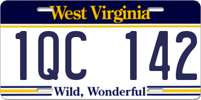 WV license plate 1QC142