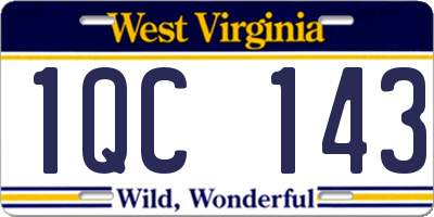 WV license plate 1QC143