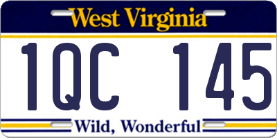 WV license plate 1QC145