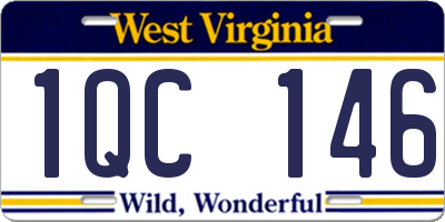 WV license plate 1QC146